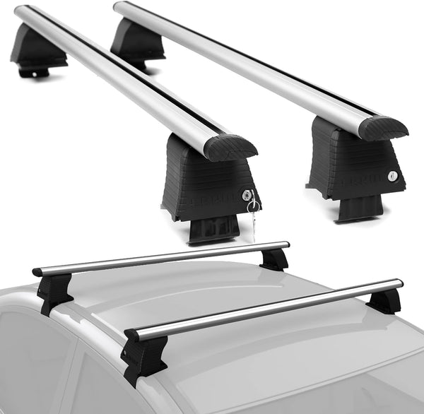 ERKUL Universal Roof Rack Cross Bars for Naked Roofs Adjustable with Sedan & SUVs Models, Size: Large: 47 to 53, Black