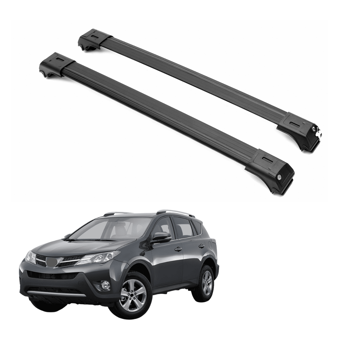 2 Piece Lockable Roof Rack Cross Bars For Toyota RAV4 2013-2018 | Black