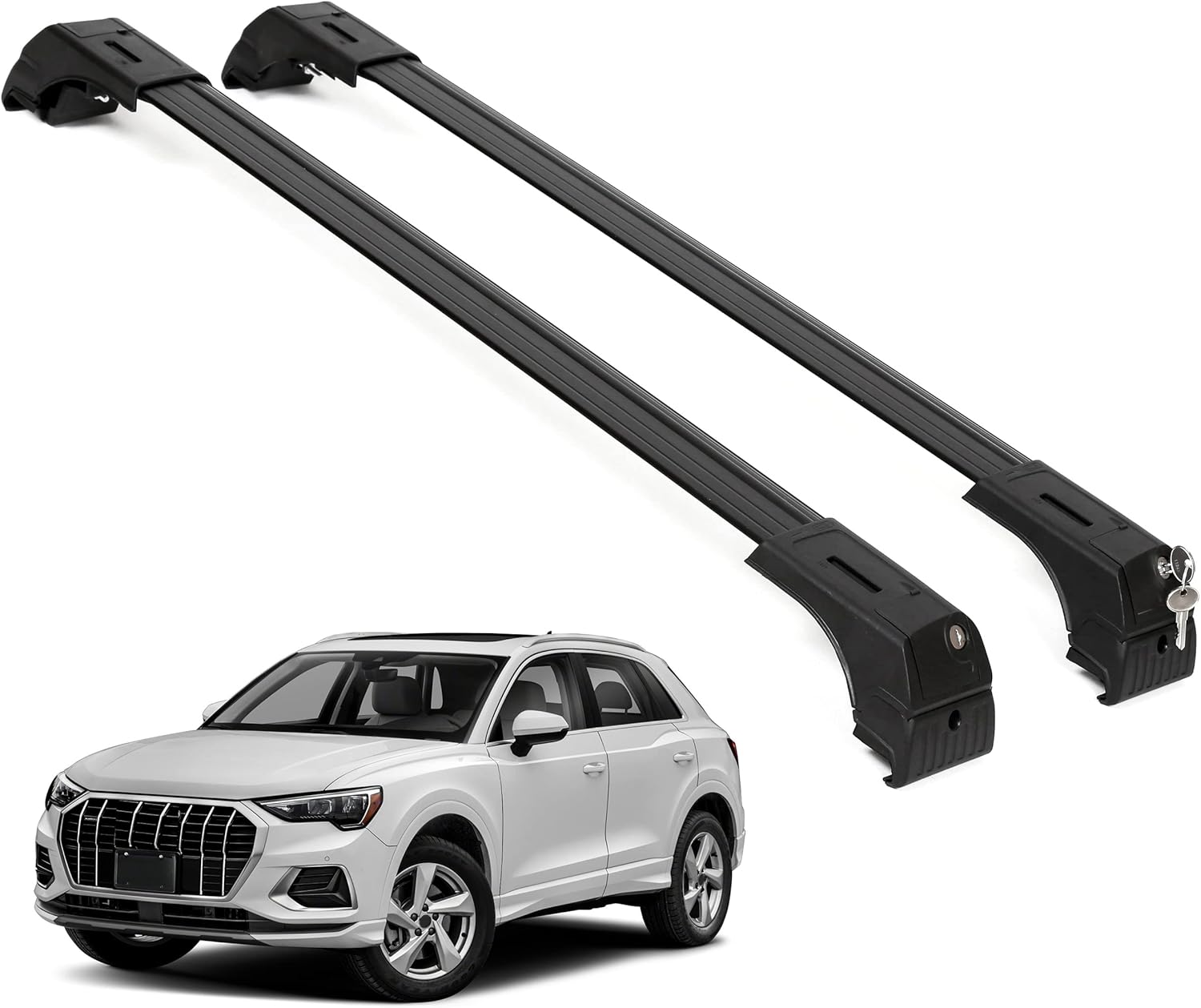 Fits Audi Q3 2019-2025 with Factory Rails 2PCS Roof Rack Cross Bars 165 LBS
