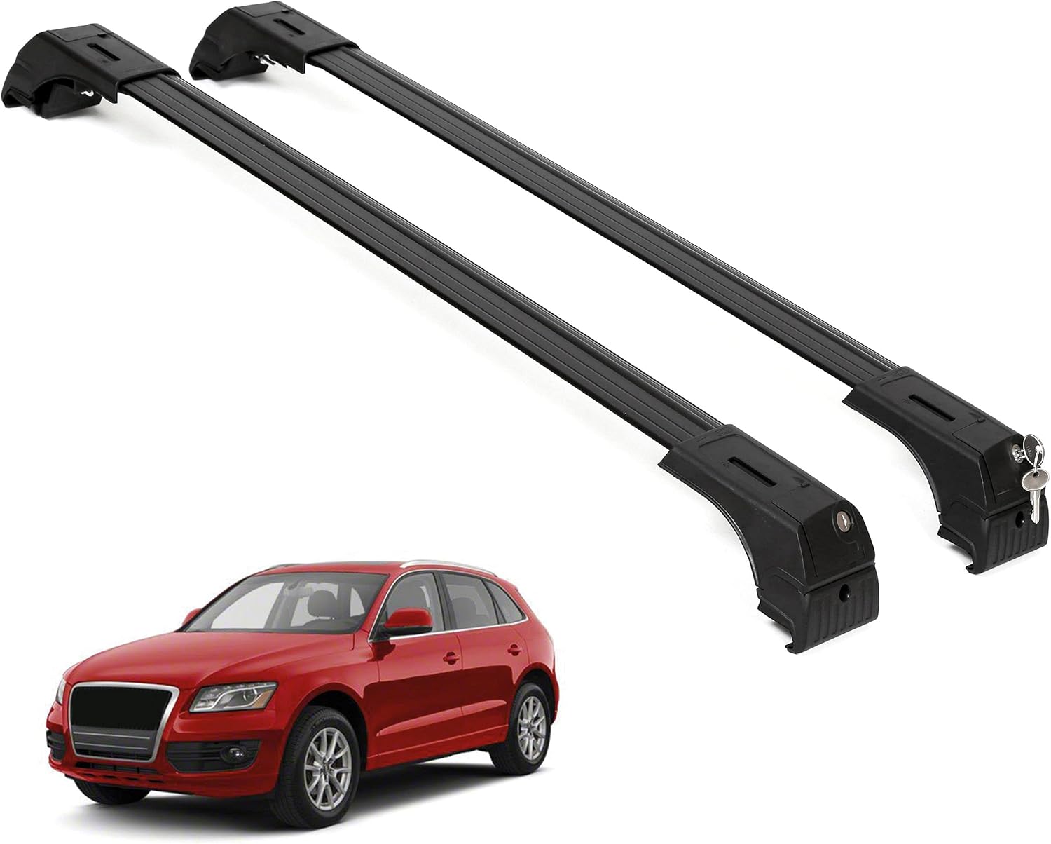Fits Audi Q5 2009-2017 with Factory Rails 2PCS Roof Rack Cross Bars 165 LBS