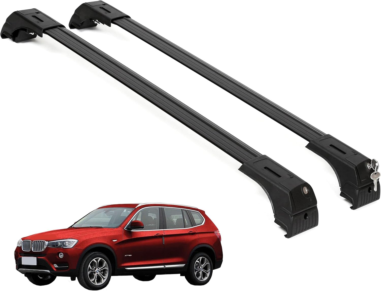 Fits BMW X3 2011-2017 with Factory Rails 2PCS Roof Rack Cross Bars 165 LBS