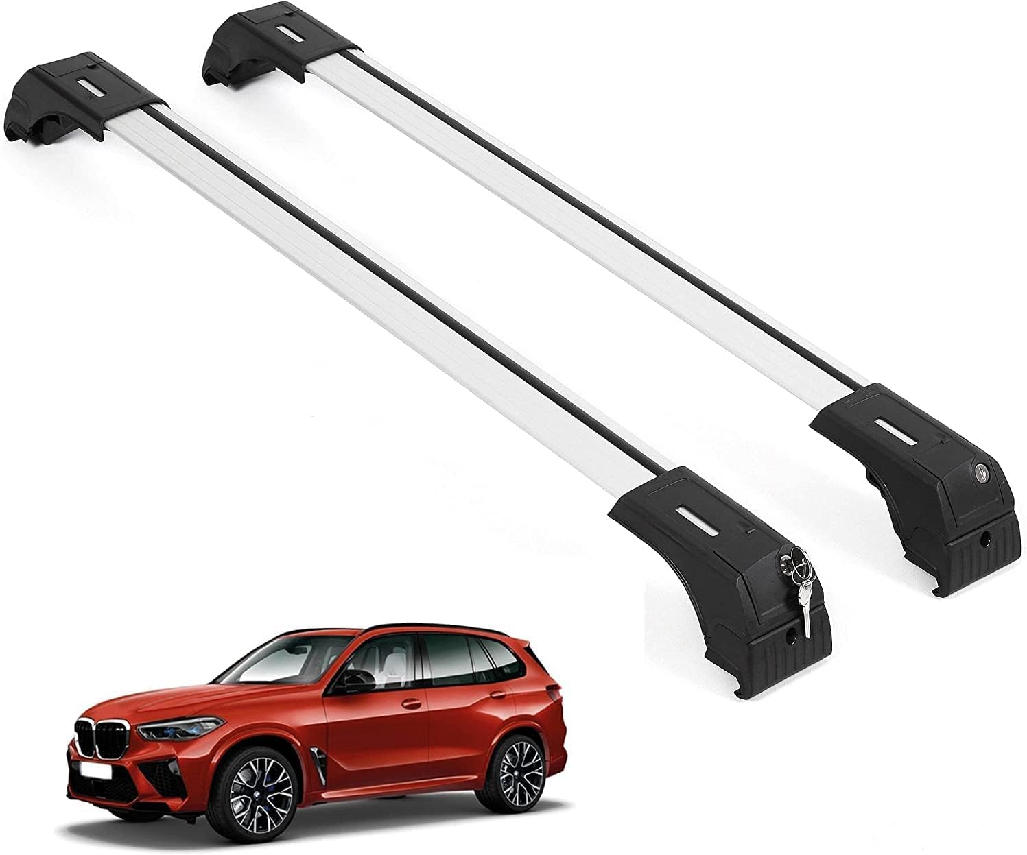 Fits BMW X5 2014-2018 with Factory Rails 2PCS Roof Rack Cross Bars 165 LBS