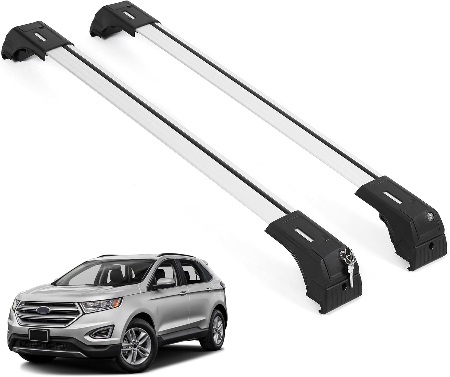 Fits Ford Edge 2015-2024 with Factory Rails 2PCS Roof Rack Cross Bars 165 LBS