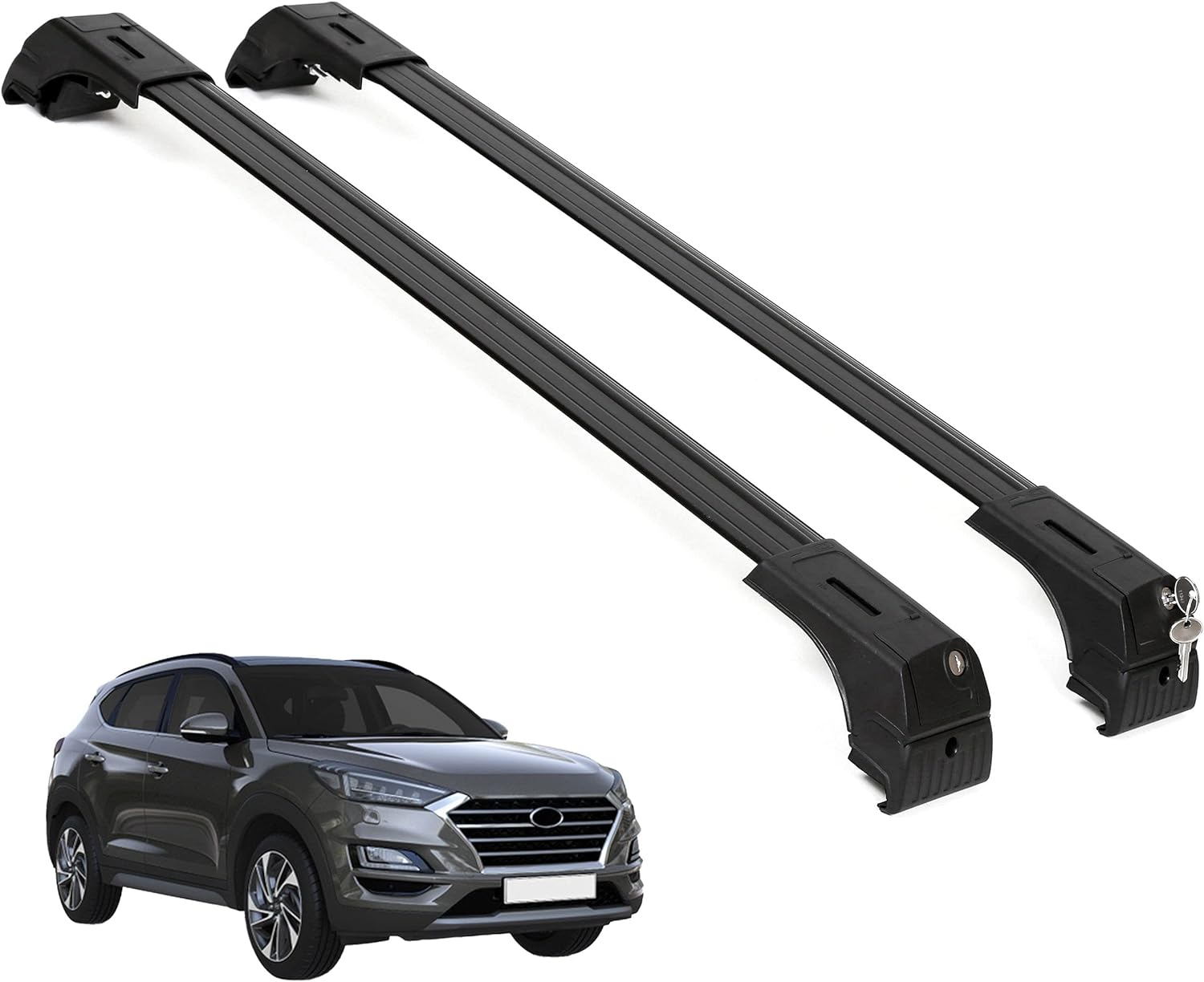 Fits Hyundai Tucson 2016-2021 with Flush Rails 2PCS Roof Rack Cross Bars 165 LBS