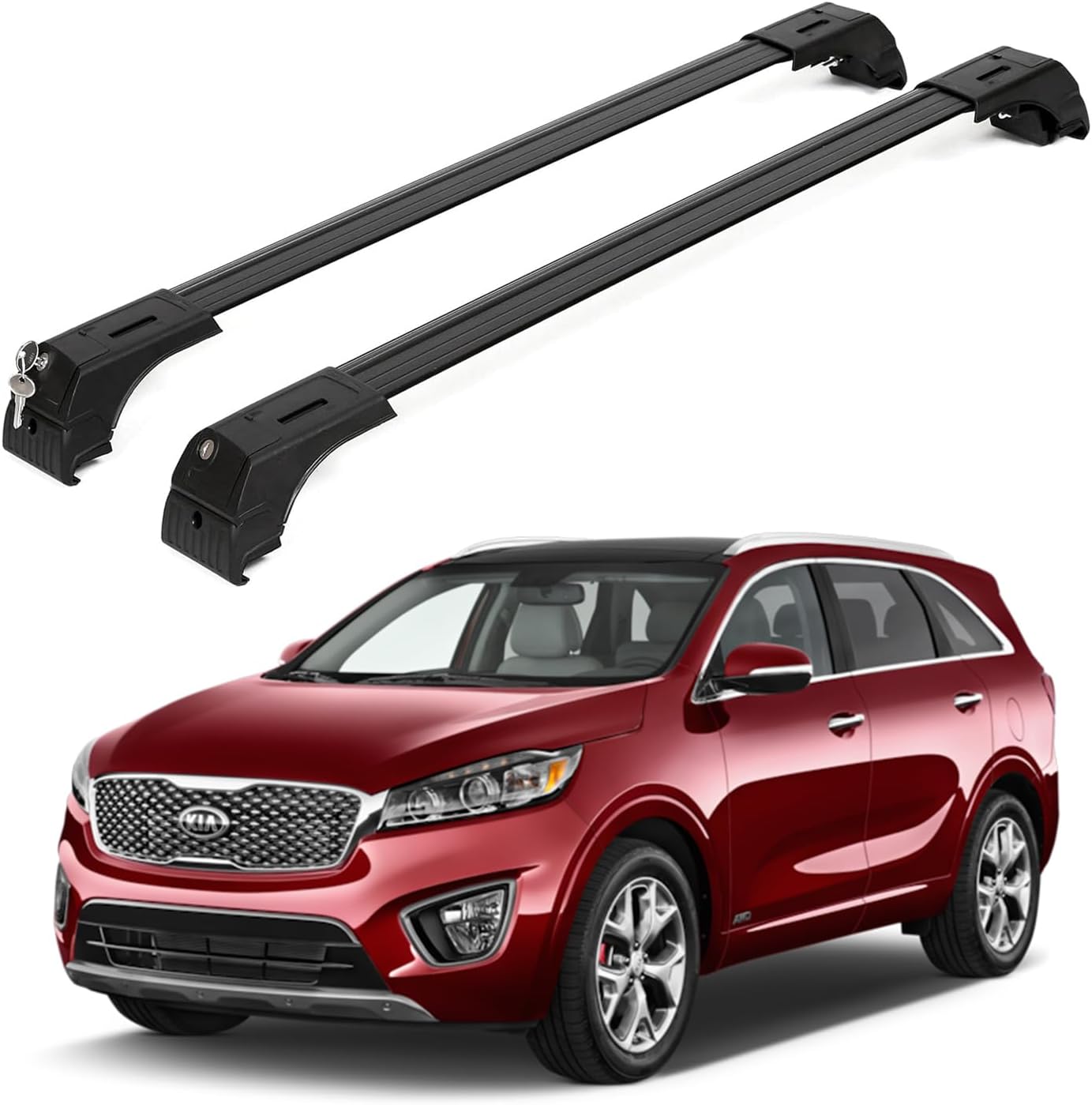 Fits Kia Sorento 2016-2020 with Factory Rails 2PCS Roof Rack Cross Bars 165 LBS