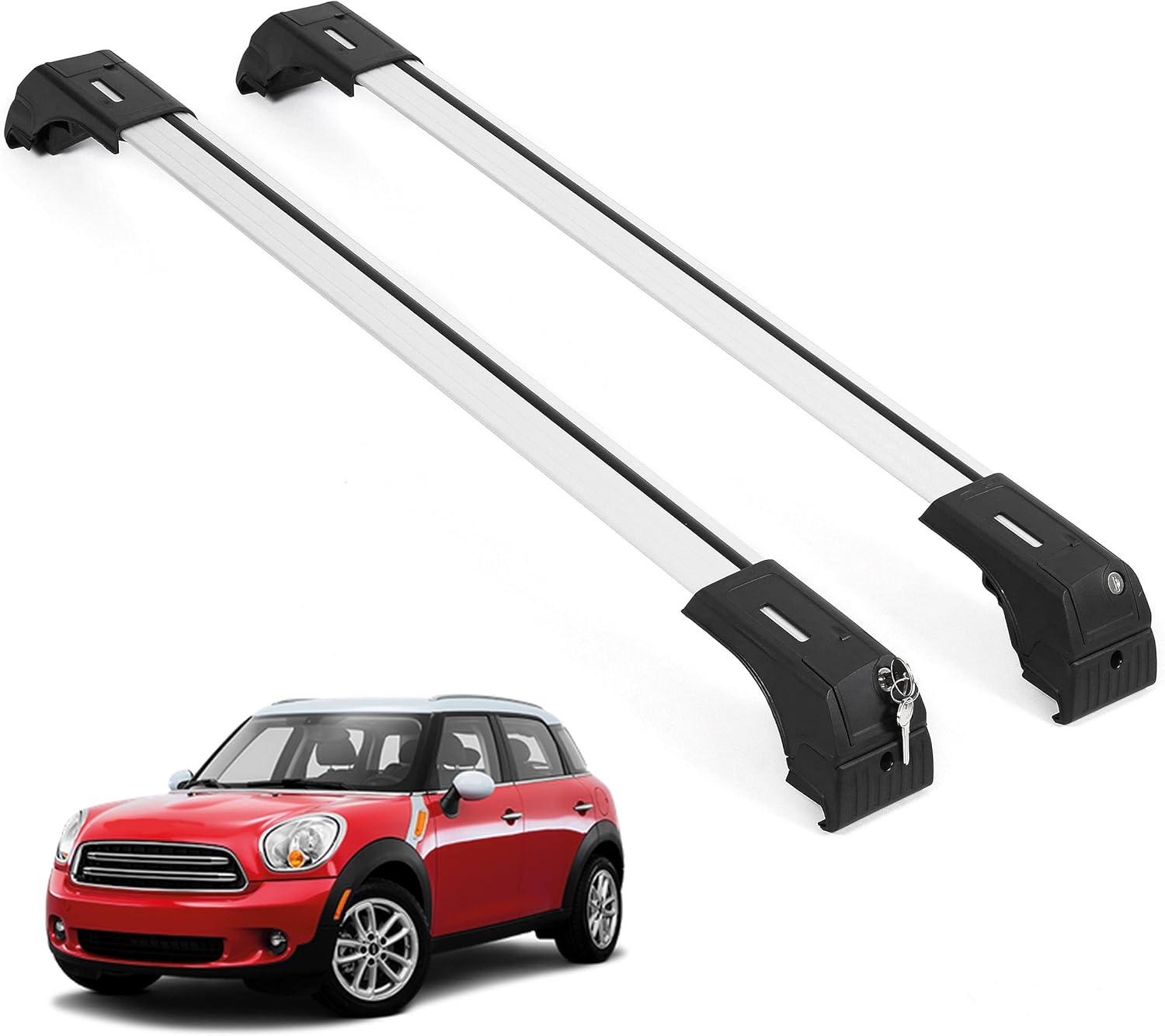 ERKUL Roof Rack Cross Bars Fits Mini Cooper Countryman 2011-2016 Aluminum Silver