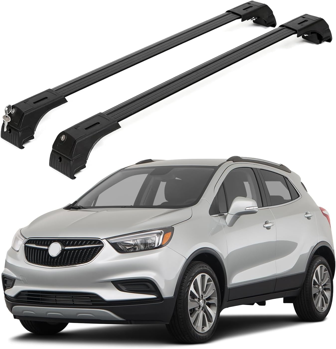 Fits Buick Encore 2013-2022 with Factory Rails 2PCS Roof Rack Cross Bars 165 LBS