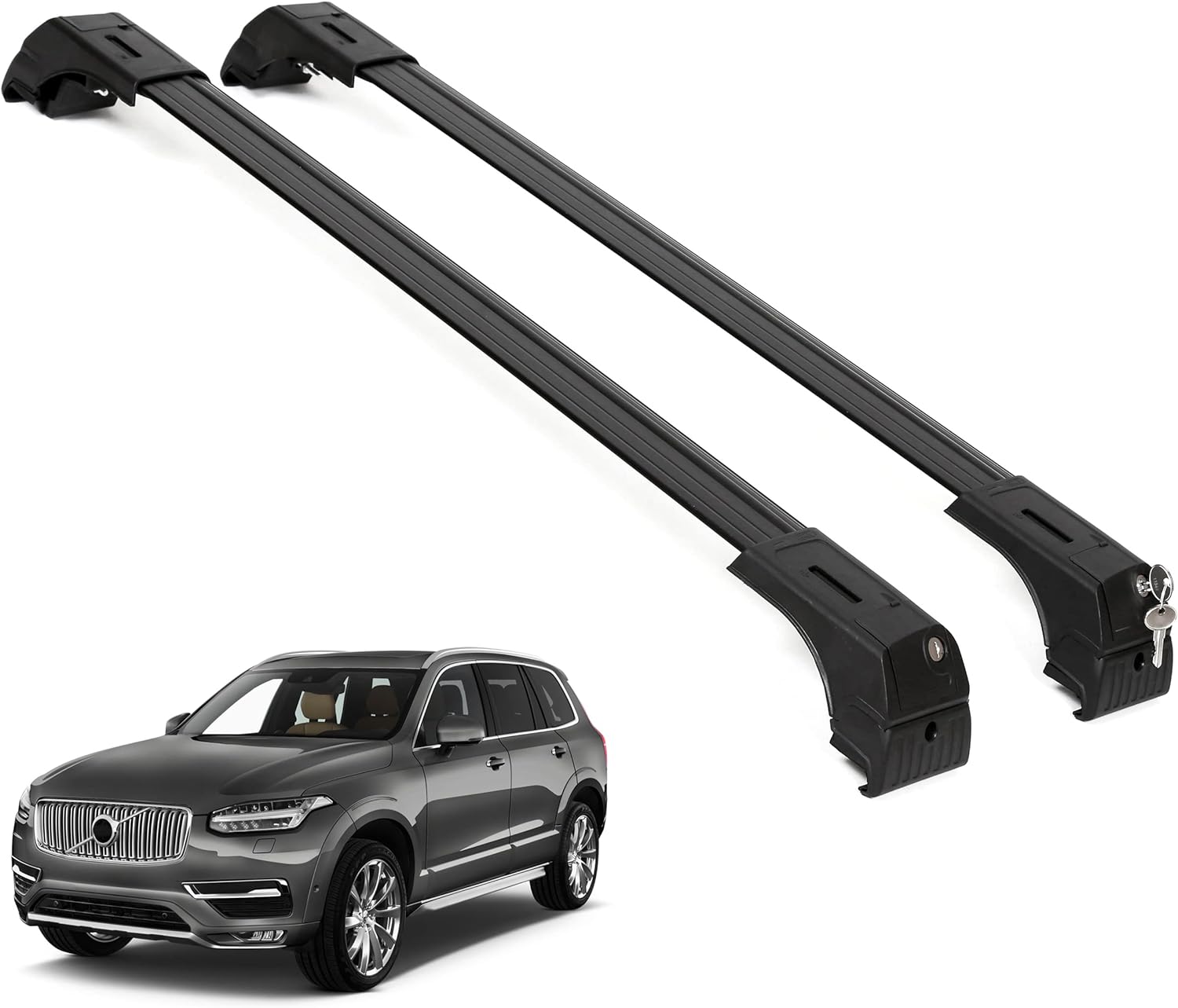 Fits Volvo XC90 2016-2026 with Factory Rails 2PCS Roof Rack Cross Bars 165 LBS