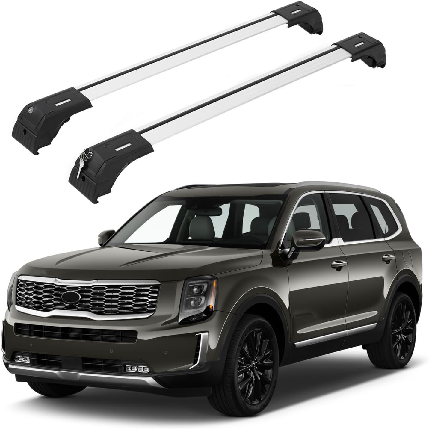 Fits Kia Telluride 2020-2025 with Factory Rails 2PC Roof Rack Cross Bars 165 LBS