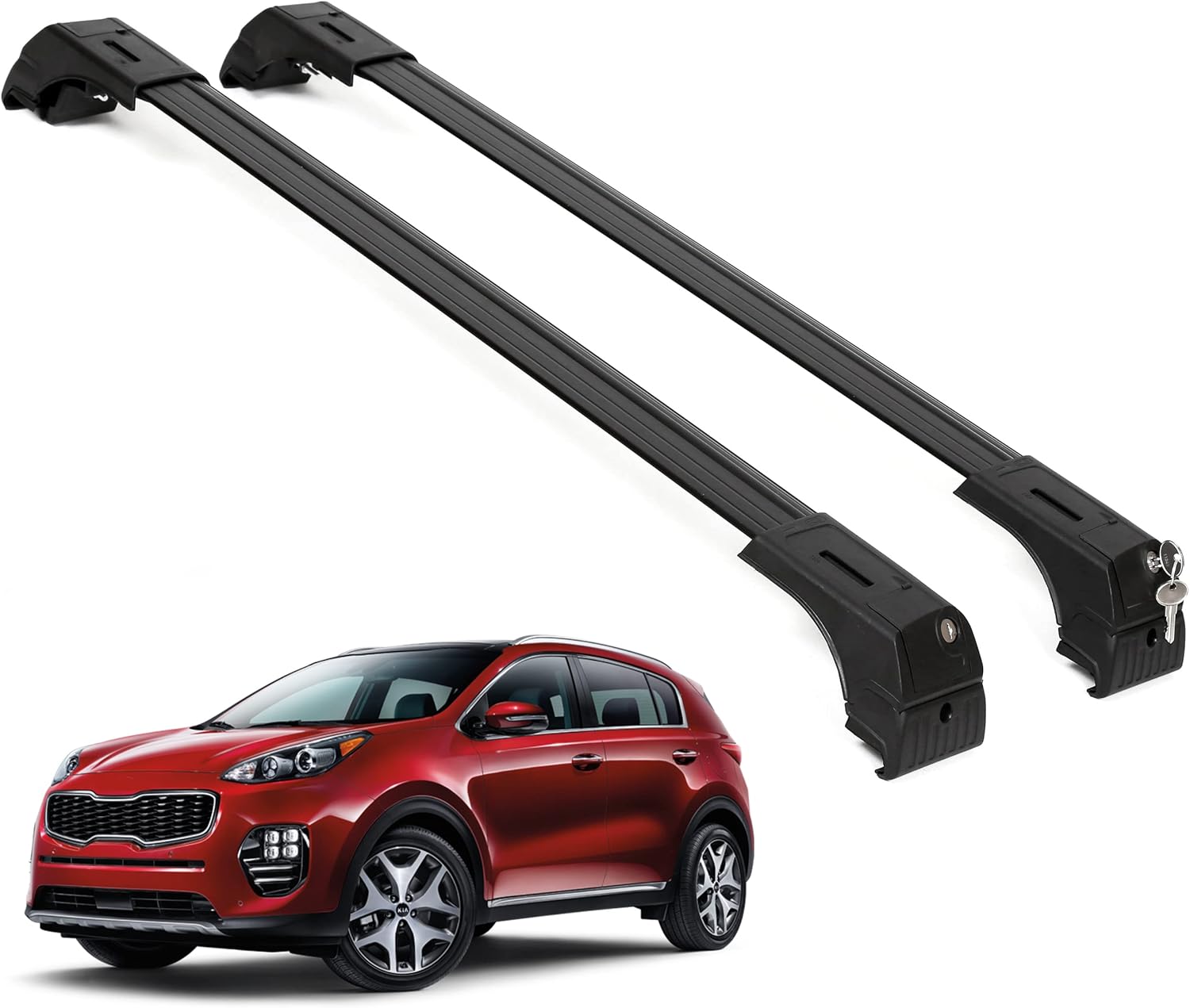 Fits Kia Sportage 2017-2022 with Factory Rails 2PCS Roof Rack Cross Bars 165 LBS