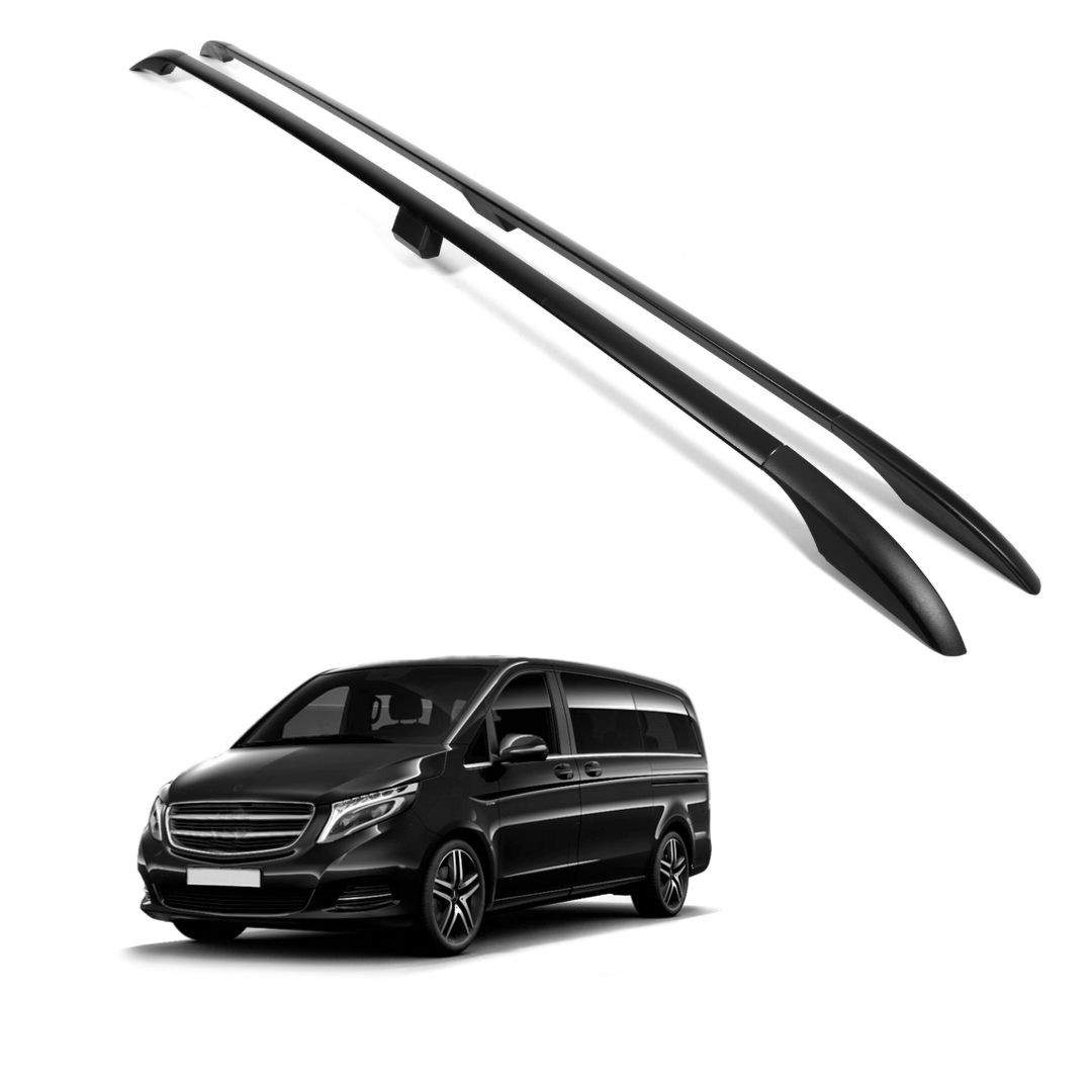 ERKUL Roof Rails Fits Mercedes Short W447 SWB Vito 2014-2023 Aluminum Black