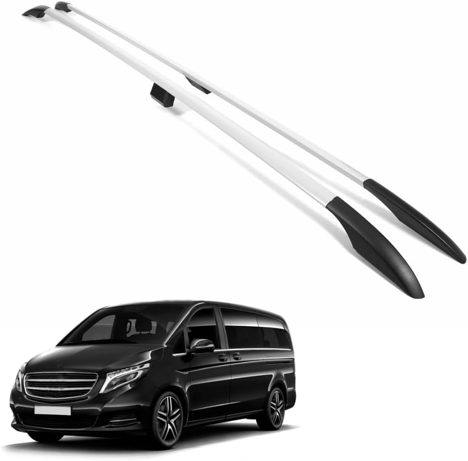 ERKUL Roof Rails Fits Mercedes Short W447 SWB Vito 2014-2023 Aluminum Silver