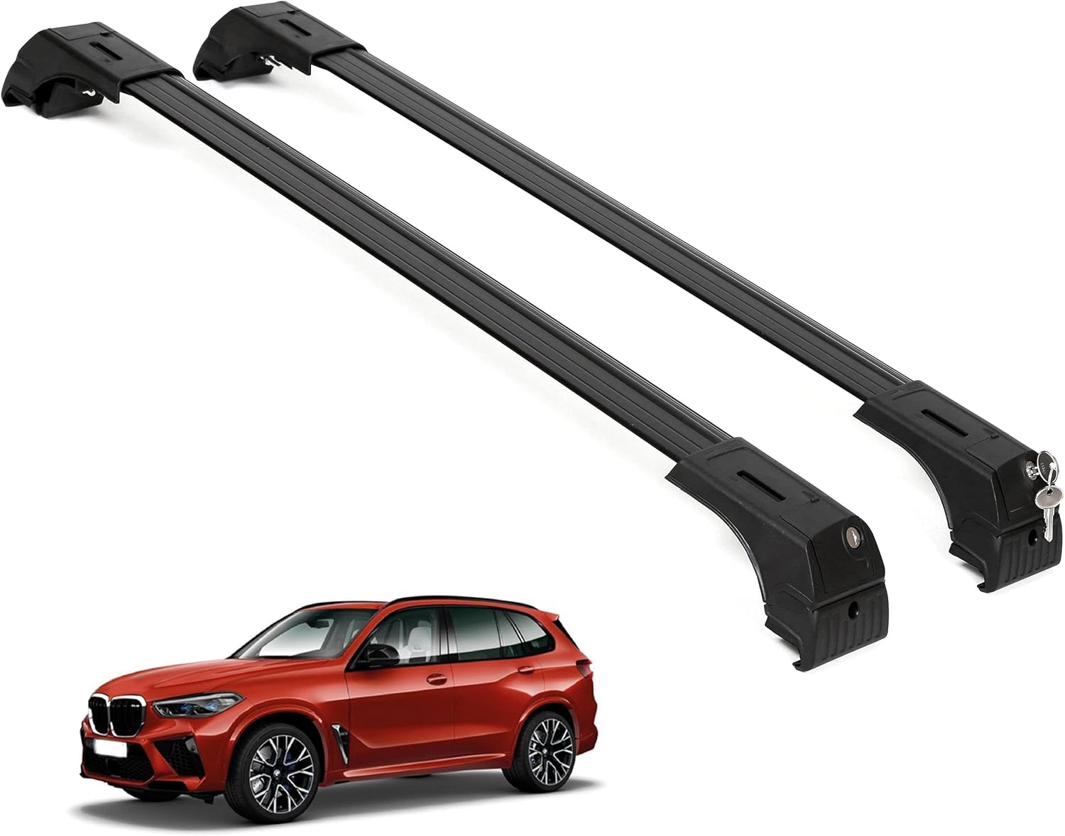 Fits BMW X5 2014-2018 with Factory Rails 2PCS Roof Rack Cross Bars 165 LBS