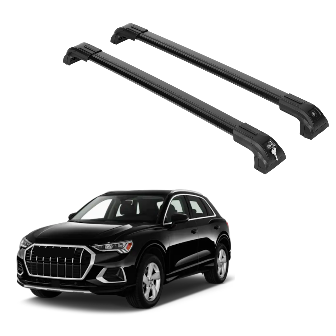 Heavy Duty 220 lbs Roof Rack Crossbars Fits Audi Q3 2019-2025 With Metal Mounts Black