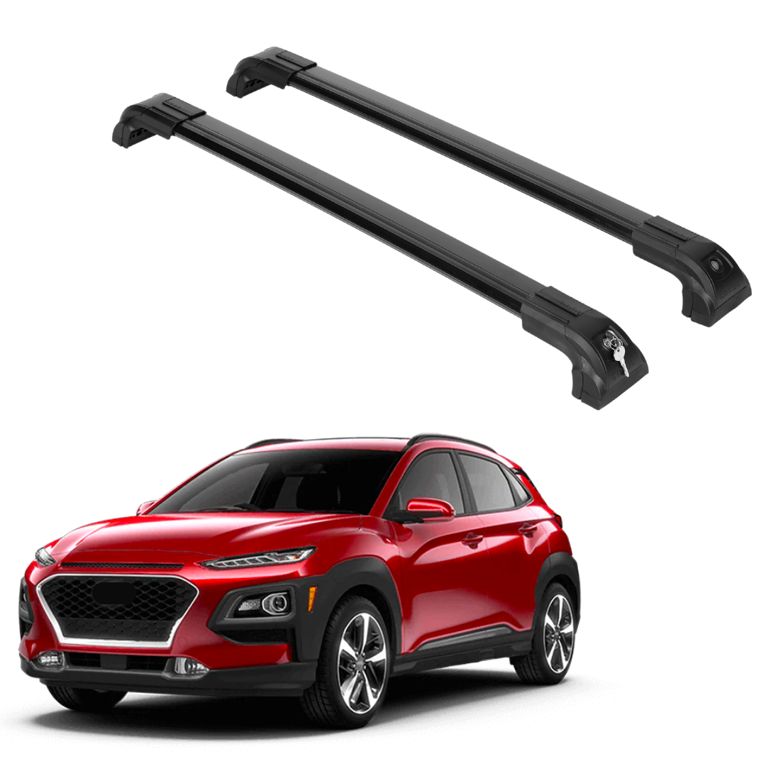 Heavy Duty 220lbs Roof Rack Cross Bars for Hyundai Kona 2018-2023 - Black
