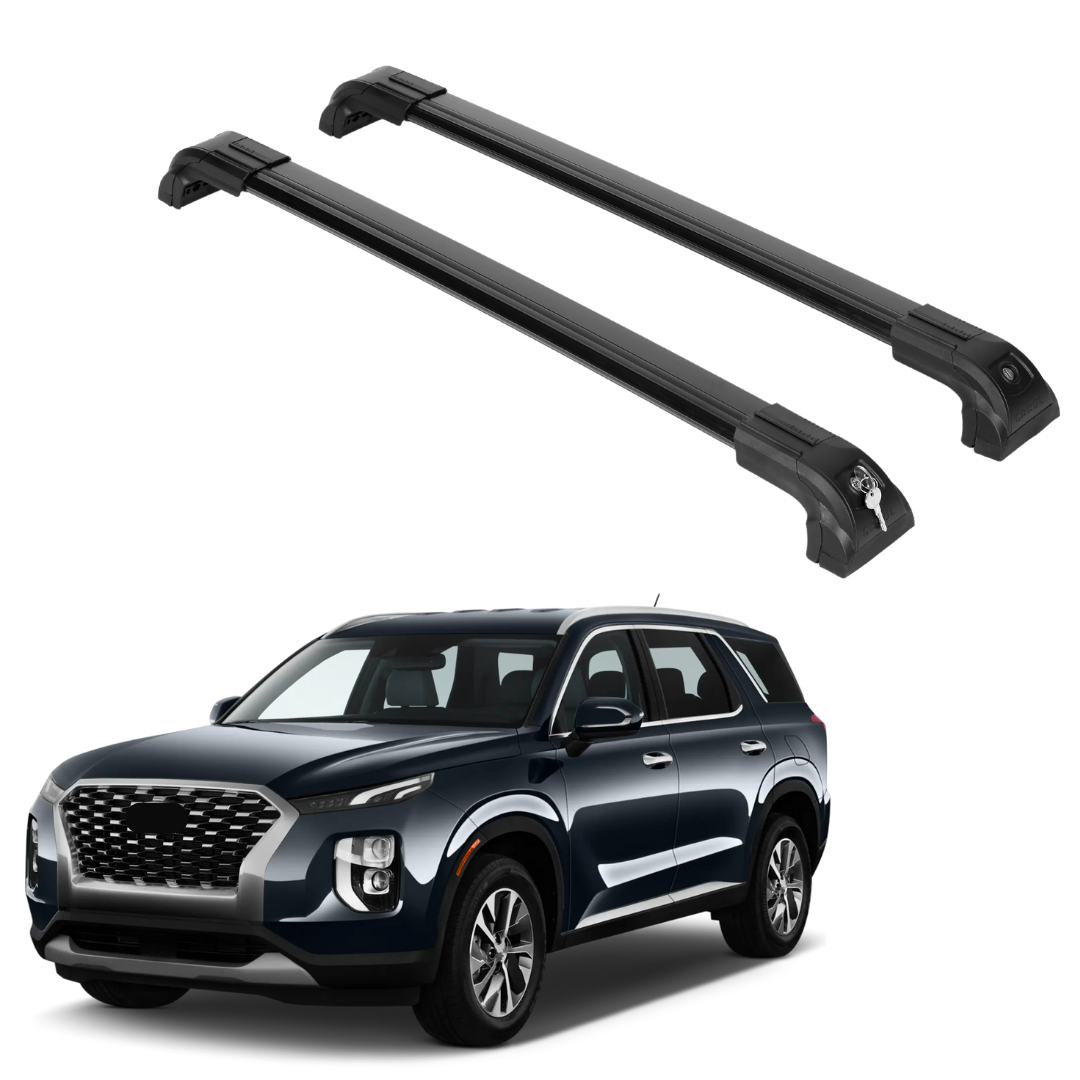 Heavy Duty 220 lbs Roof Rack Crossbar Fits Hyundai Palisade 2019-25 Metal Mounts Black