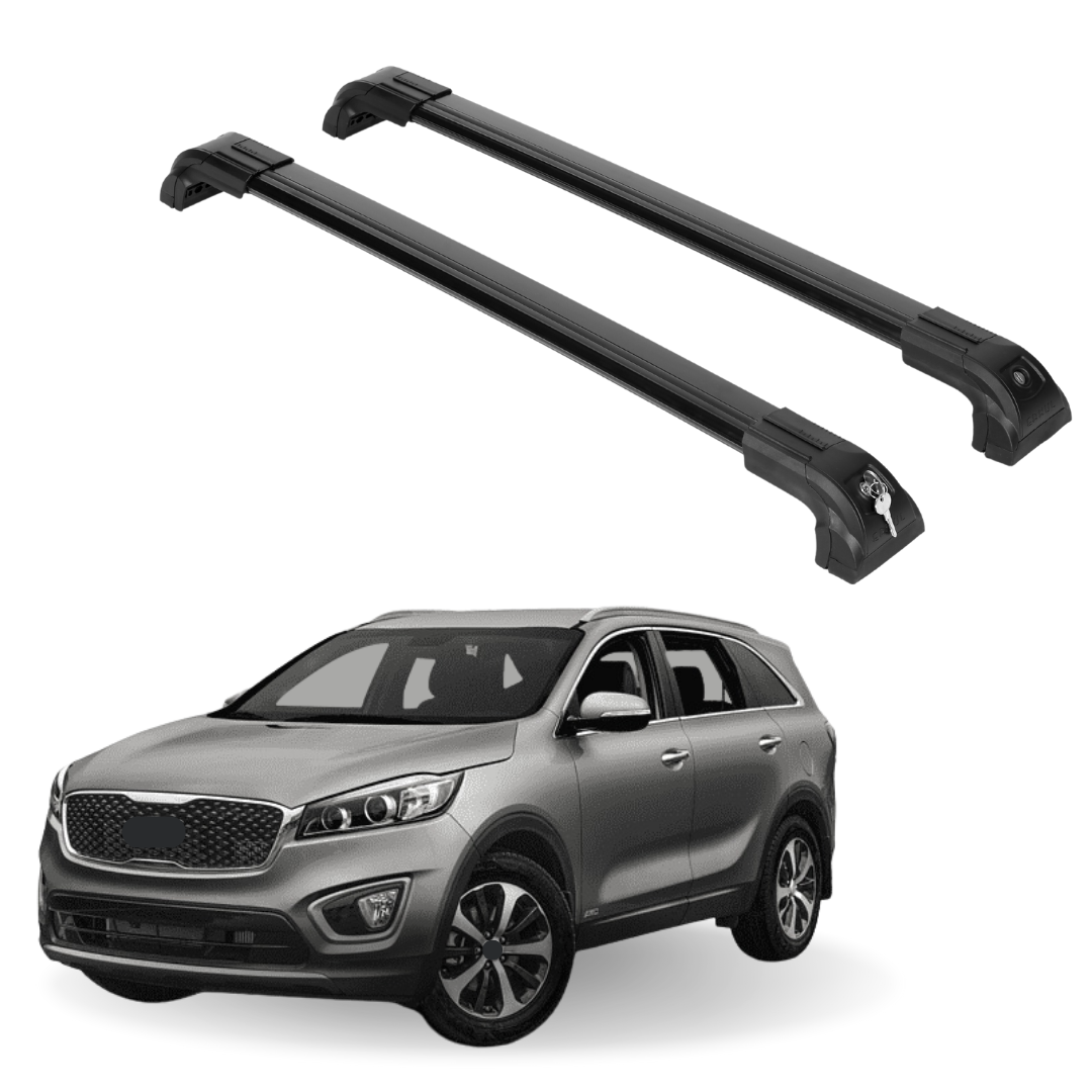 Heavy Duty 220lb Roof Rack Cross Bars for Kia Sorento 2016-2020 - Black