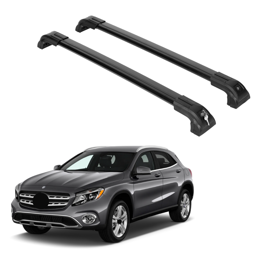 Heavy Duty 220 lbs Roof Rack Crossbars Fits Mercedes GLA 2014-2020 With Metal Mounts Black