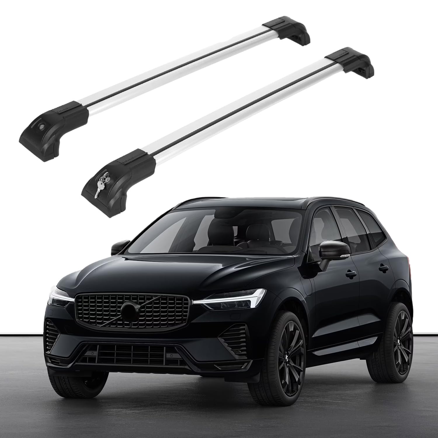 Heavy Duty 220lbs Roof Rack Cross Bars for Volvo XC60 2018-2026 - Silver