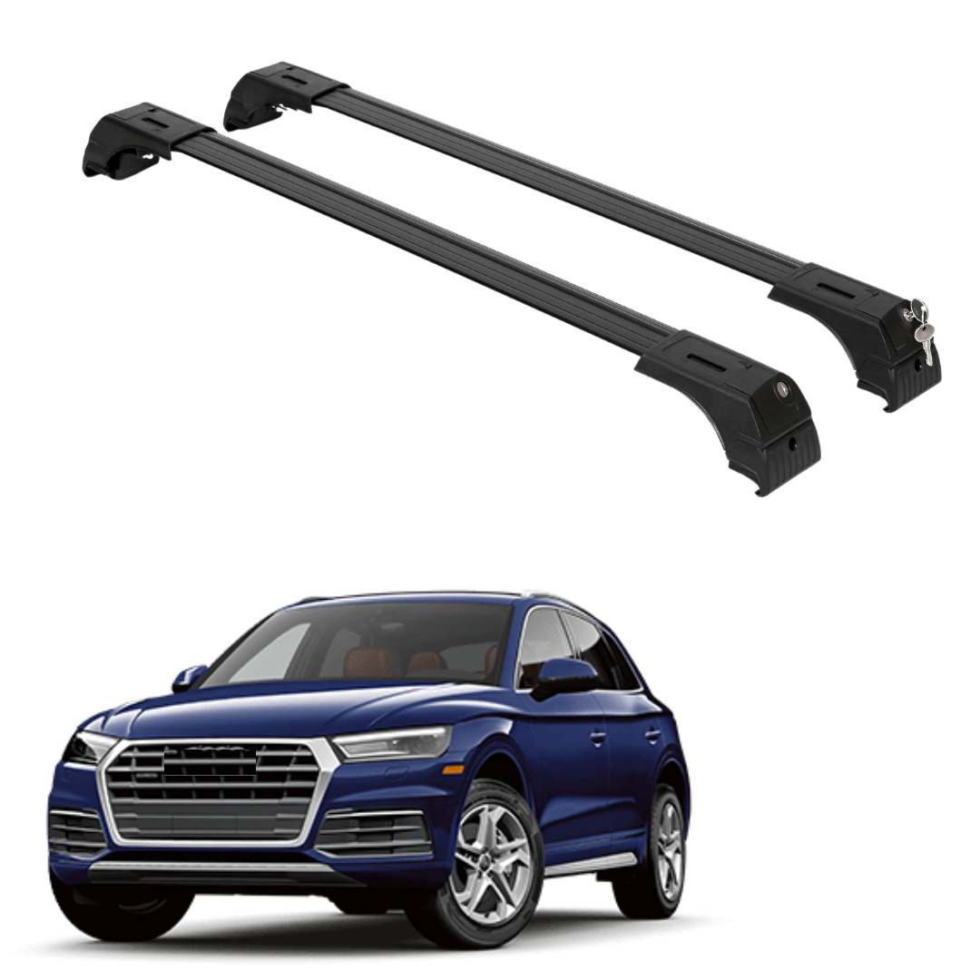Erkul Roof Rack Cross Bars Fits Audi Q5 / SQ5 2018-2025 Fits Flush Rails Black