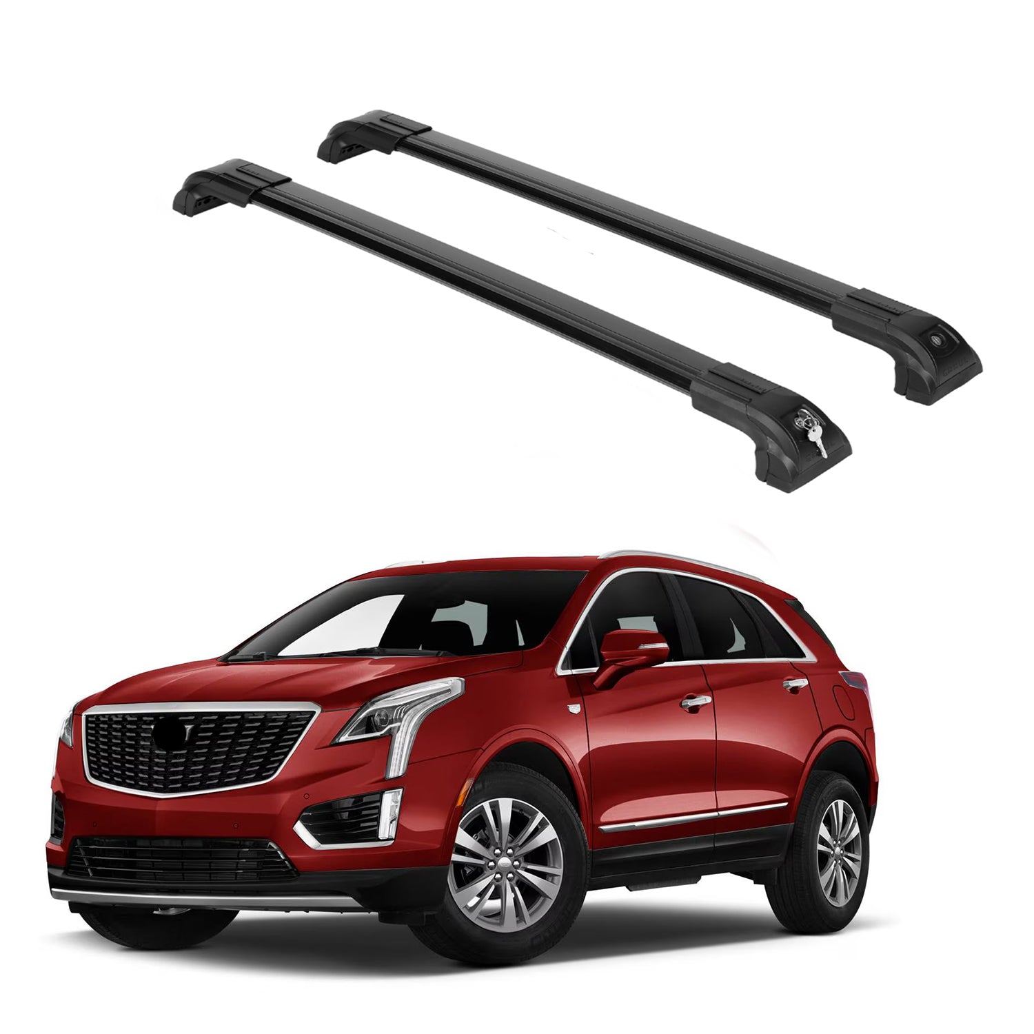 Heavy Duty Roof Rack Crossbars Fit Cadillac XT5 2019-2024 for Flush Rails Black