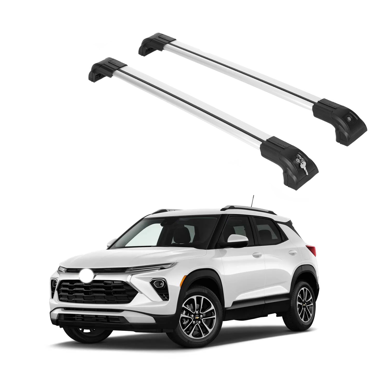 Heavy Duty Roofrack Crossbar Fit Chevy Trail Blazer 21-25 for Flush Rails Silver