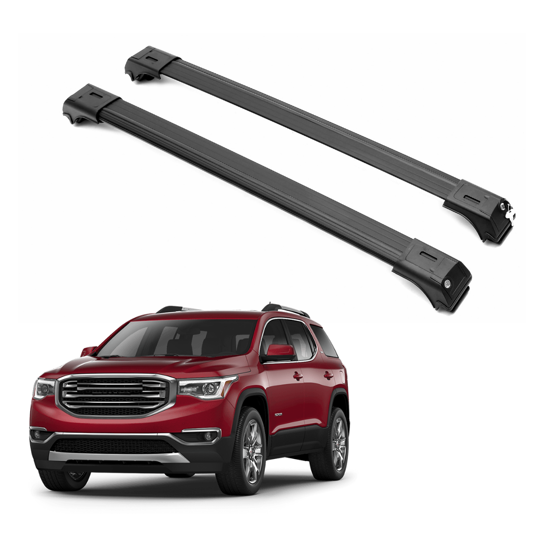 2 Piece Lockable Roof Rack Cross Bars For GMC Acadia 2017-2023 | Black