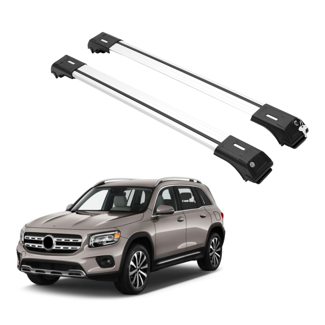 ERKUL Roof Rack Cross Bars Fits Mercedes GLB 2020-2026 Fits Raised Rails Silver