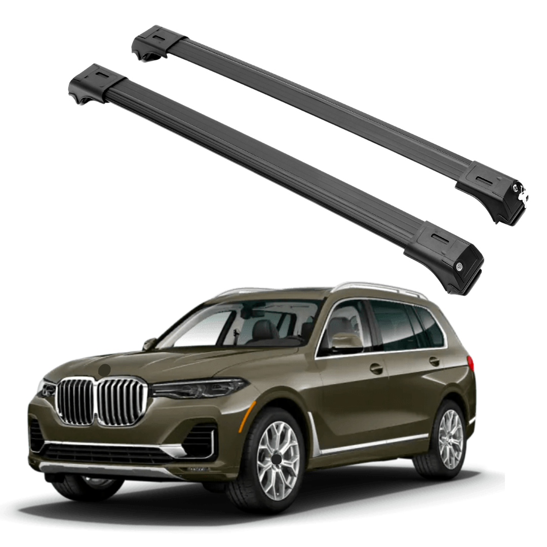 ERKUL Roof Rack Cross Bars Fits BMW X7 2019-2026 Fits Raised Rails Black
