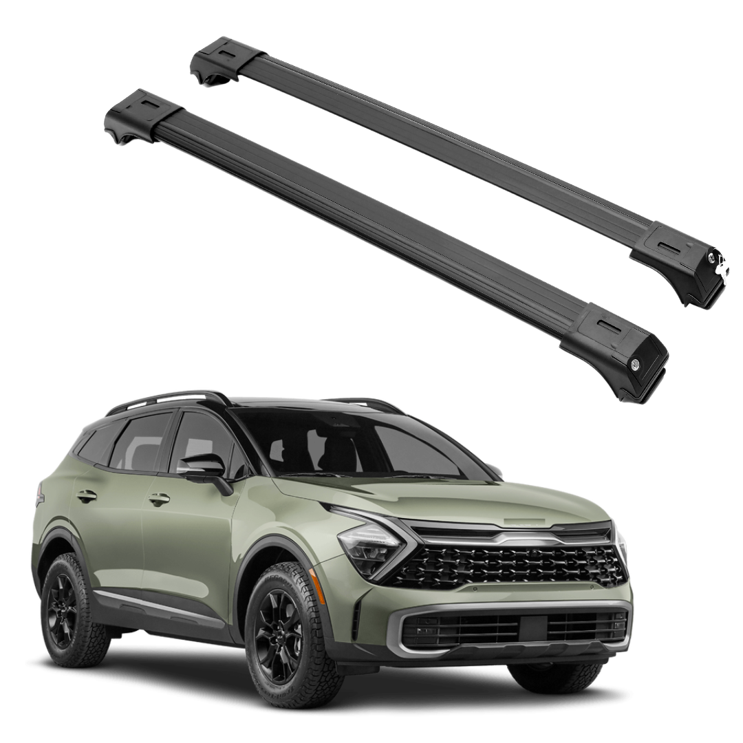 ERKUL Roof Rack Cross Bars Fits Kia Sportage 2023-2026 Fits Raised Rails Black