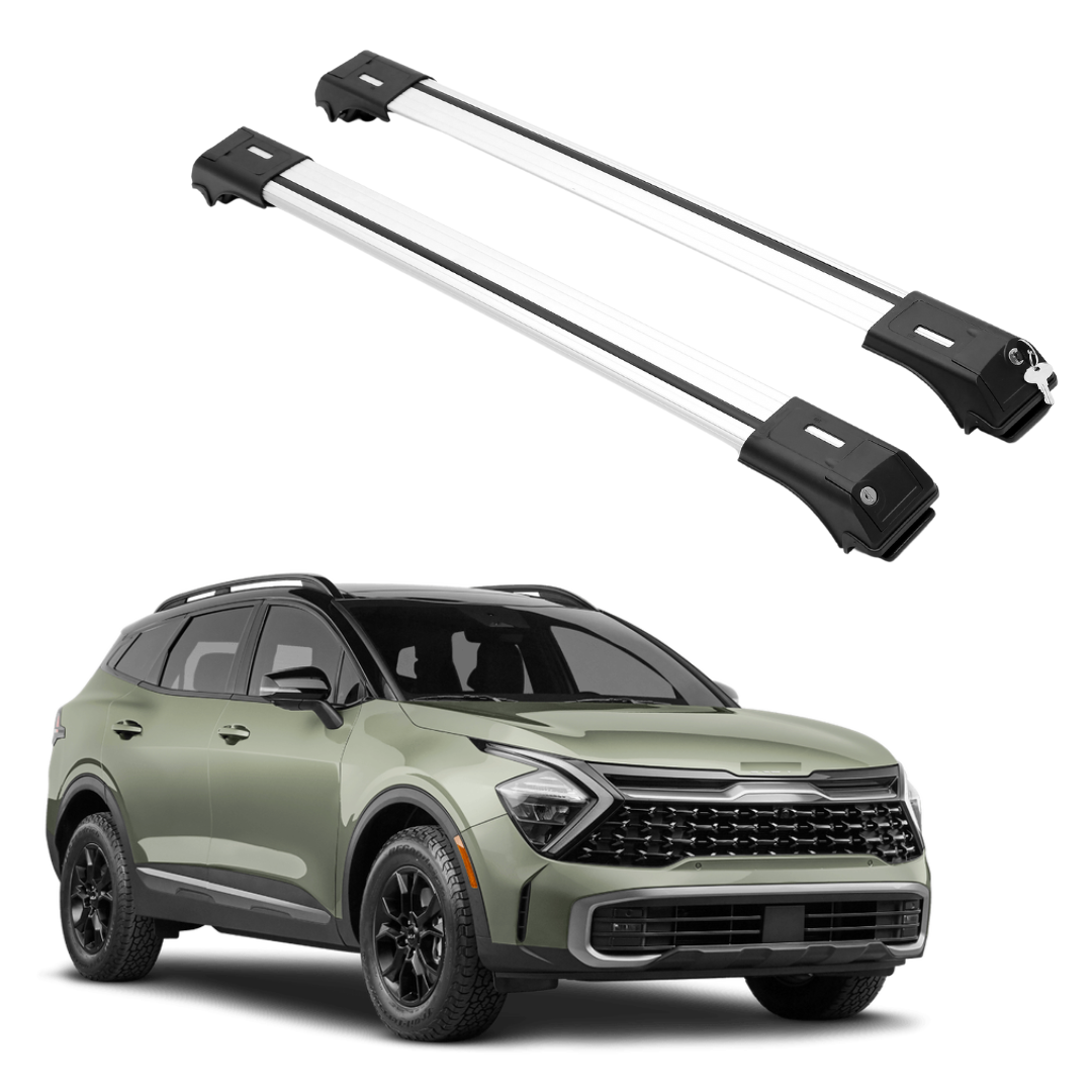 ERKUL Roof Rack Cross Bars Fits Kia Sportage 2023-2026 Fits Raised Rails Silver