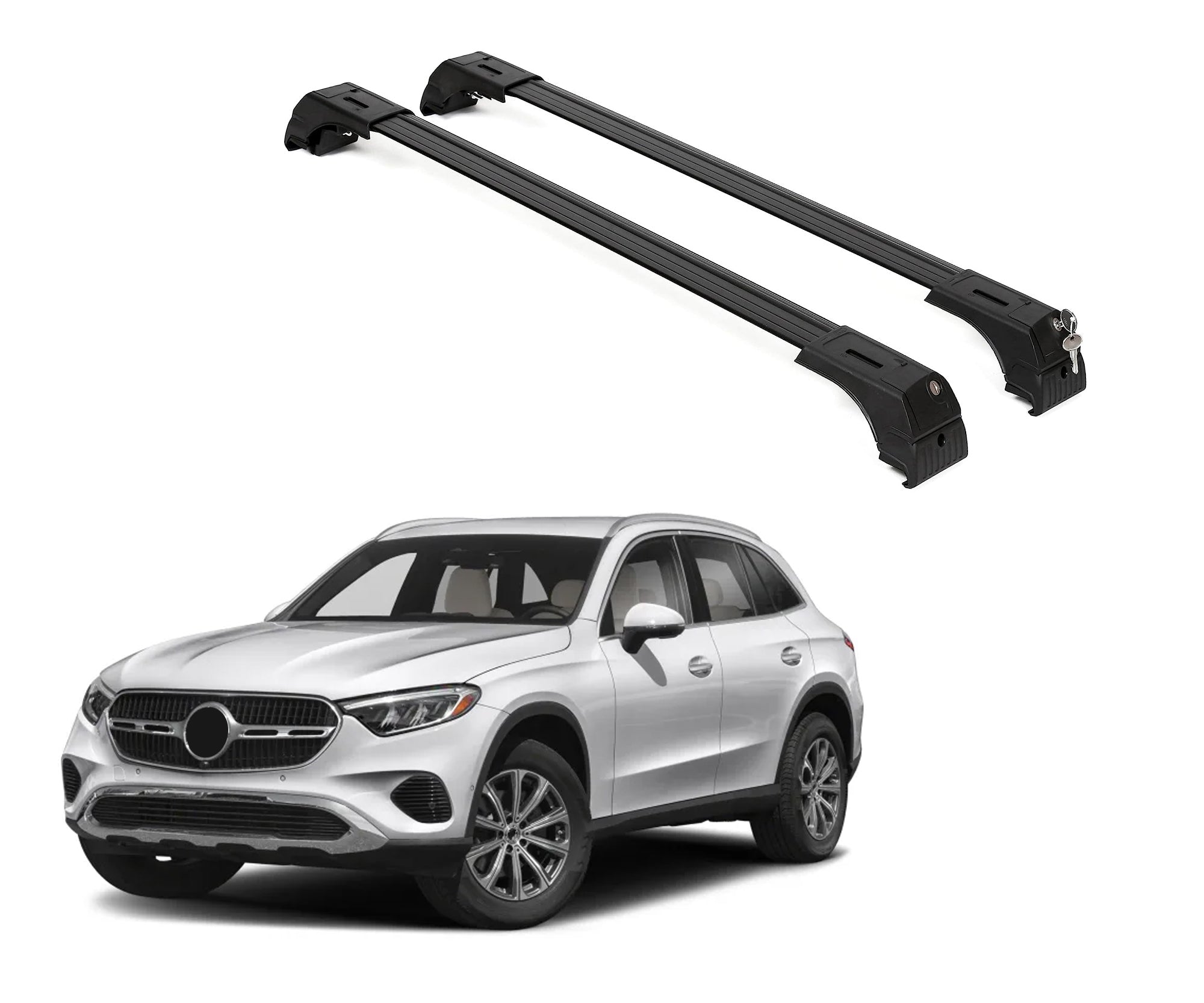 Fits Mercedes-Benz GLC300 2023-2026 2PCS Roof Rack Cross Bars 165 LBS