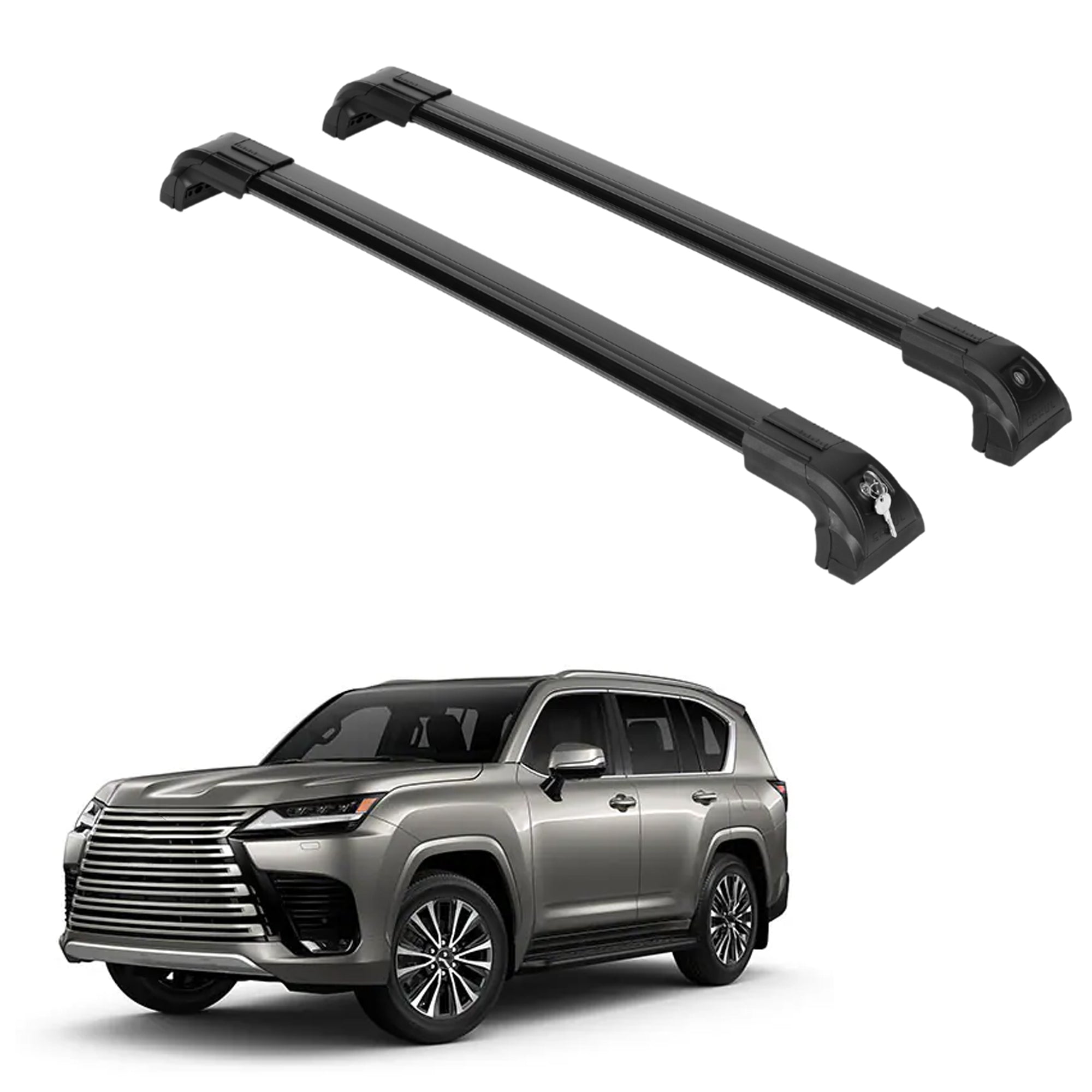Heavy Duty 220 lbs Roof Rack Crossbars Fits Lexus LX 600 2022-2025 Metal Mounts Black