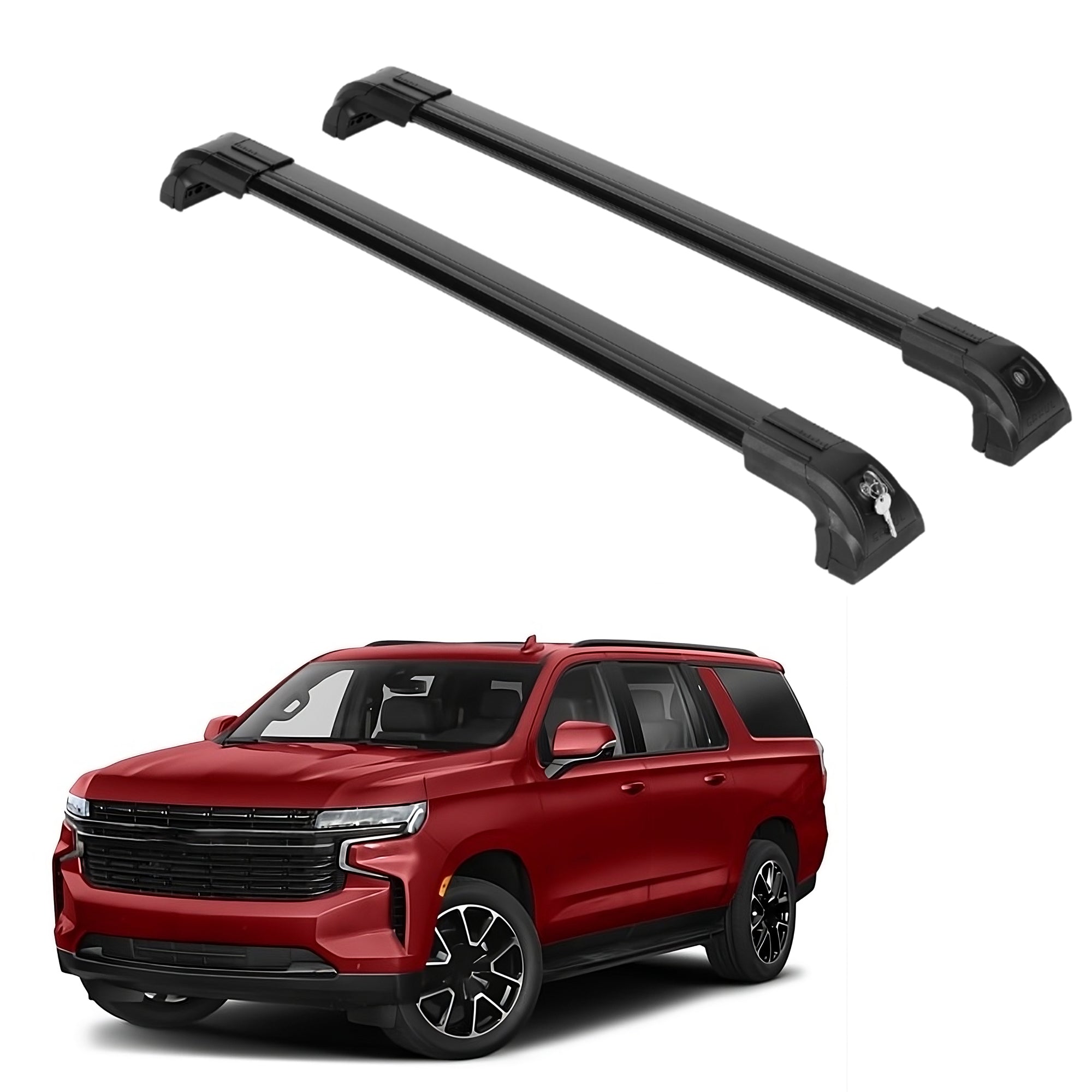 220 lbs 2 Pcs Roof Rack Crossbars Fit Chevrolet Suburban 2021-2026 Black