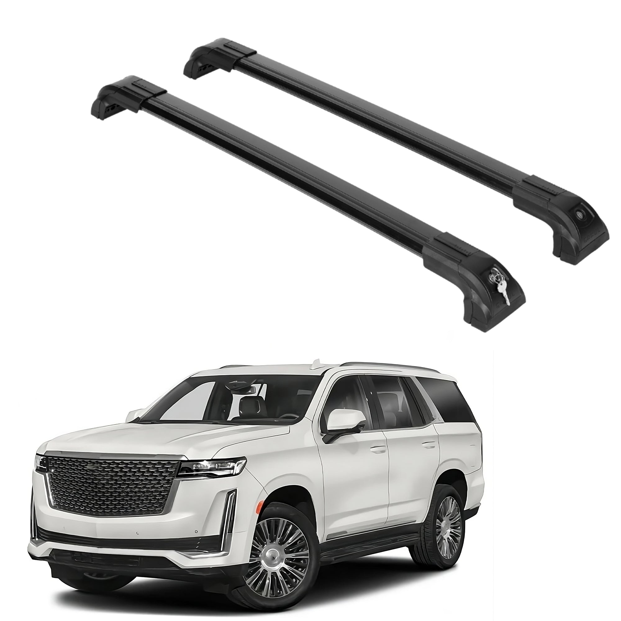 220lbs Roof Rack Cross Bars for Cadillac Escalade & Escalade ESV 2021-2026 Black