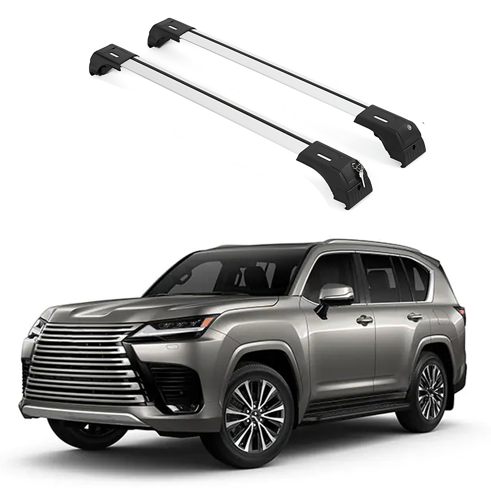 Fits Lexus LX600 2022-2025 with Factory Rails 2PCS Roof Rack Cross Bars 165 LBS
