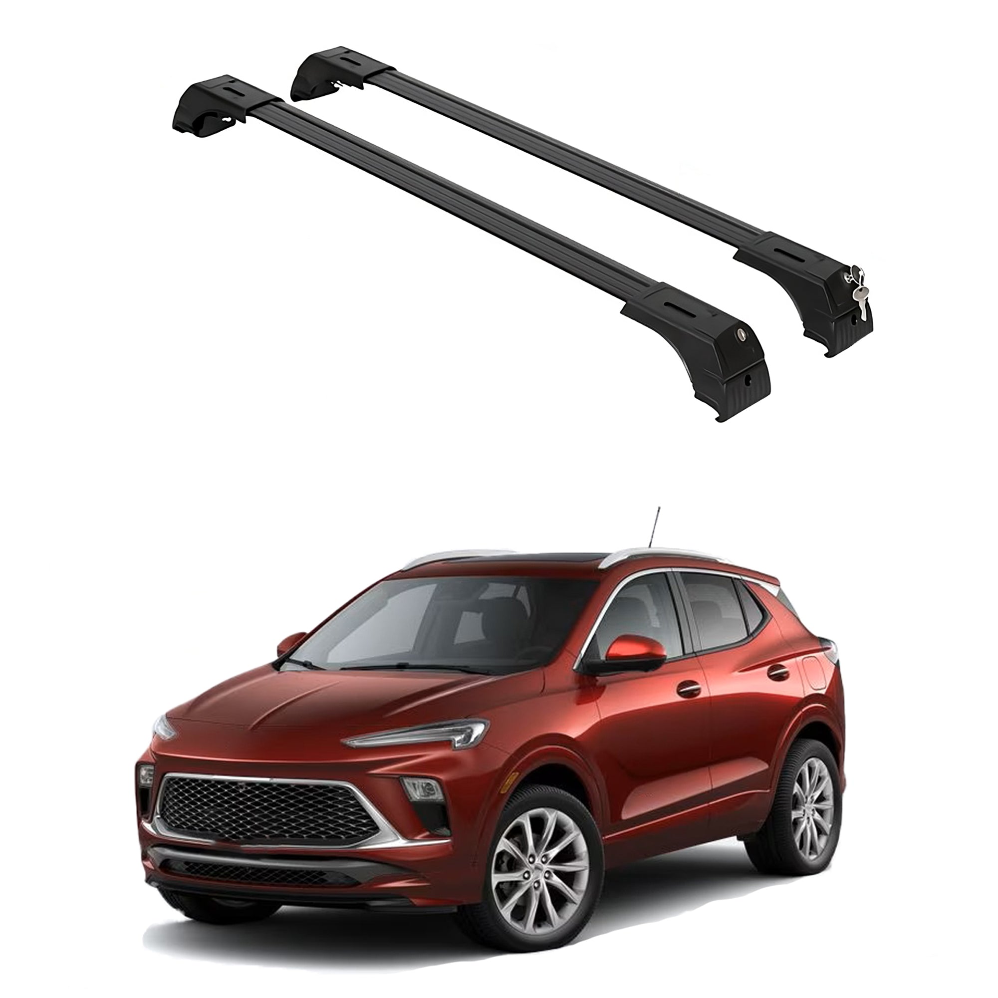 ERKUL Roof Rack Crossbars Fits Buick Encore GX 2020-2026 Aluminum Lockable Black