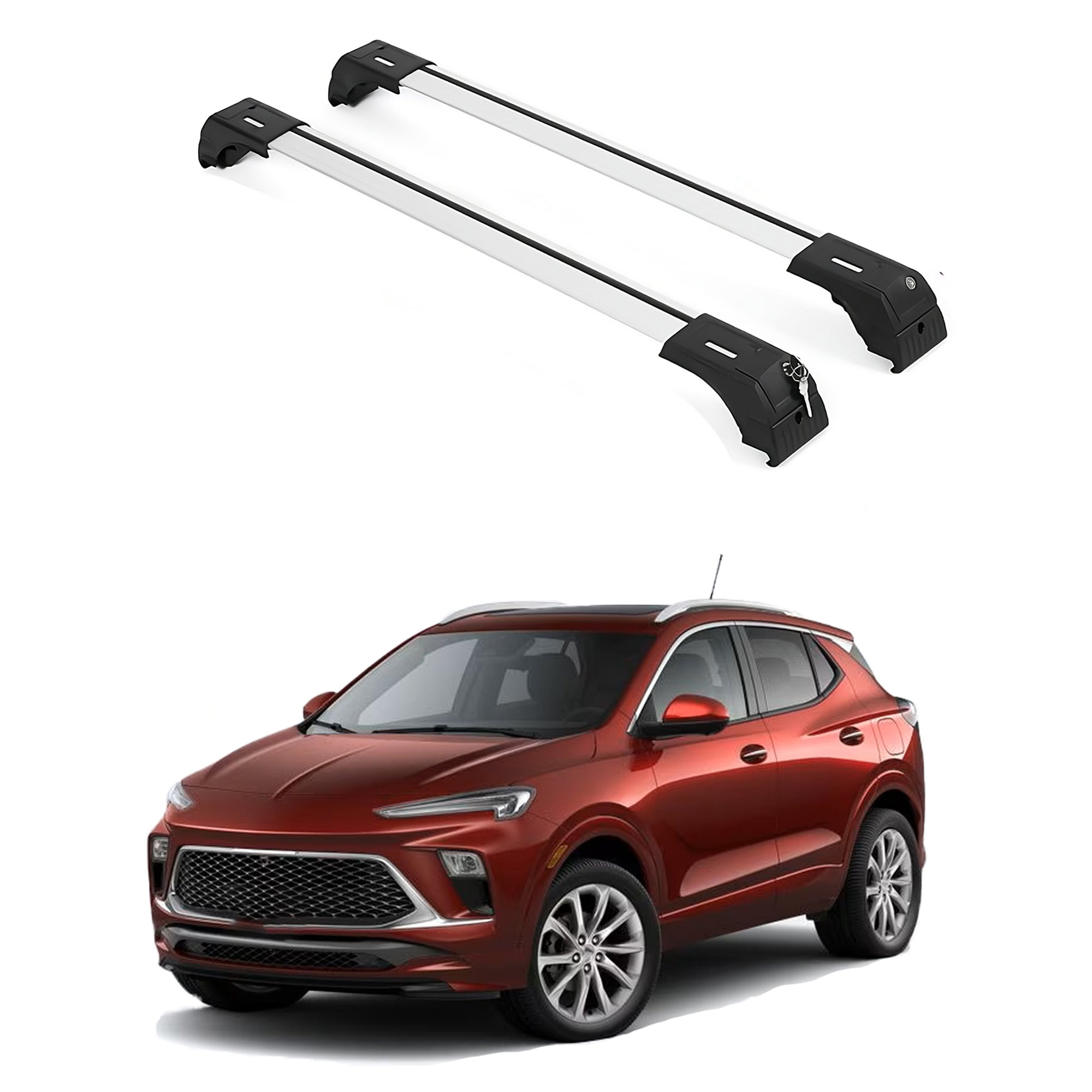 ERKUL Roof Rack Crossbars Fit Buick Encore GX 2020-2026 Aluminum Lockable Silver