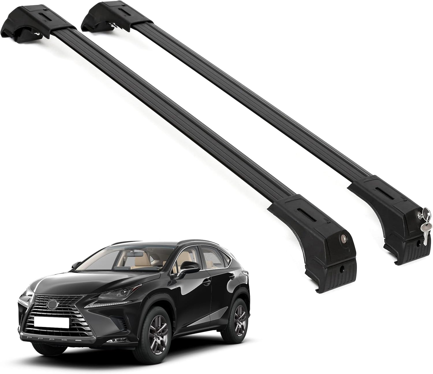 ERKUL Roof Rack Cross Bars for Lexus NX200T NX300 NX300H 2015-2021 - Black