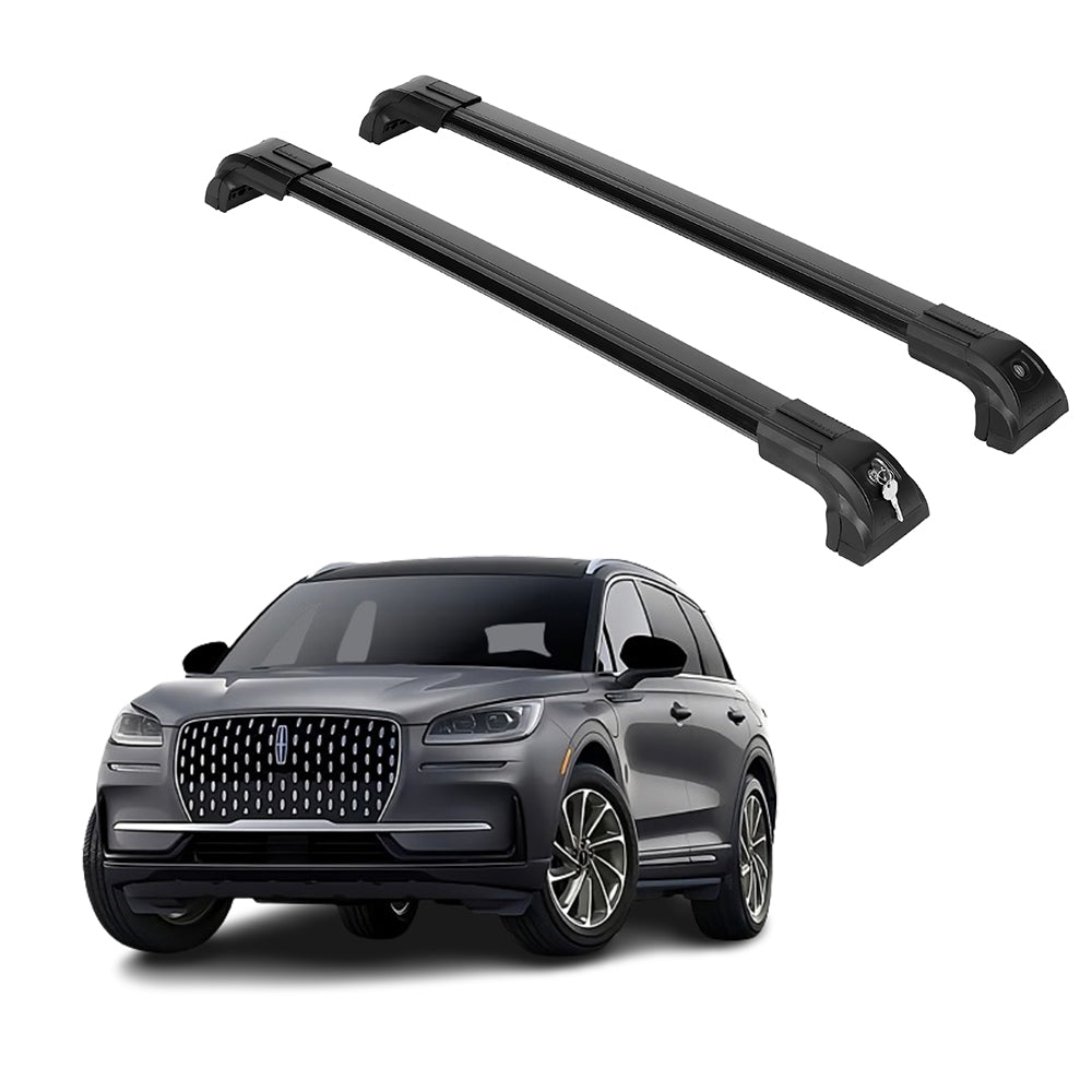 Heavy Duty 220lbs Roof Rack Cross Bars for Lincoln Corsair 2020-2026 - Black