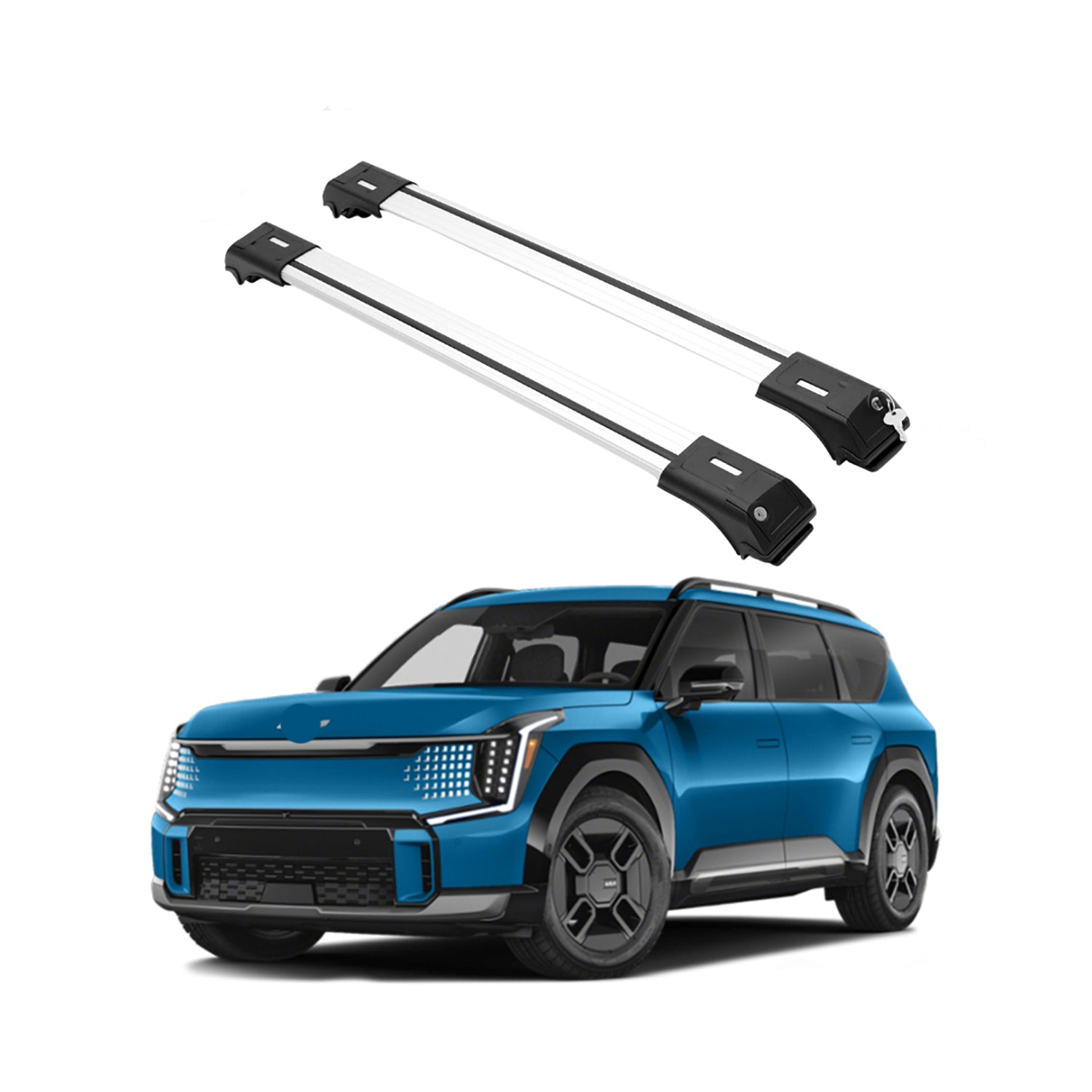 220lbs Roof Rack Cross Bars for Kia EV9 2024-2026 GT-Line - Silver (2 Pcs)