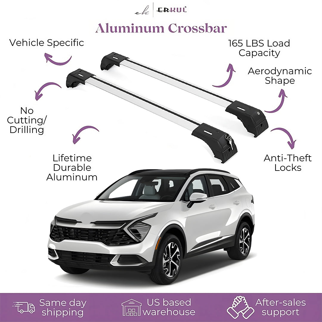 Fits Kia Sportage 2023-2026 with Factory Rails 2PCS Roof Rack Cross Bars 165 LBS