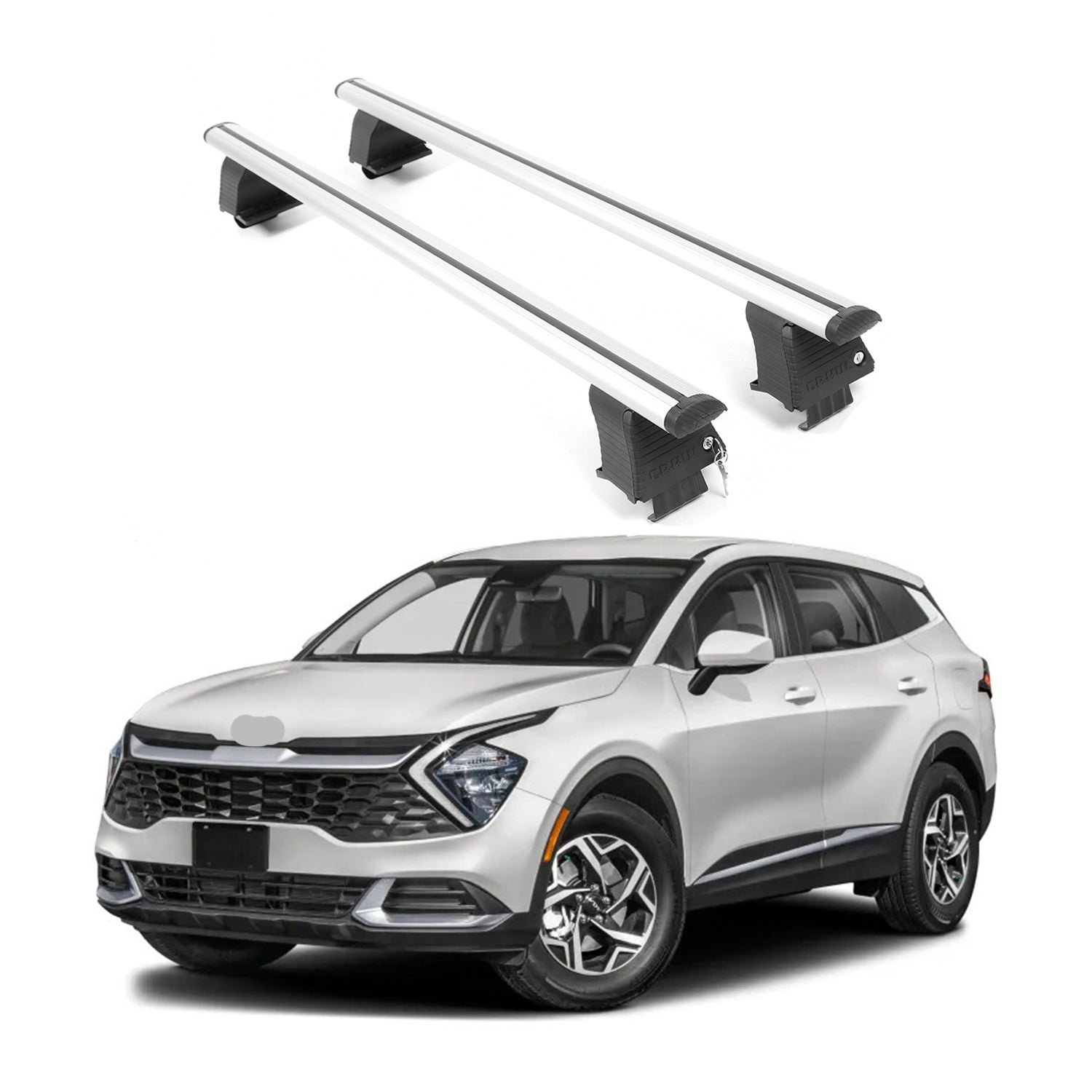 ERKUL Roof Rack Crossbars Fit Kia Sportage 2023-2026 Naked Roof Aluminum Silver