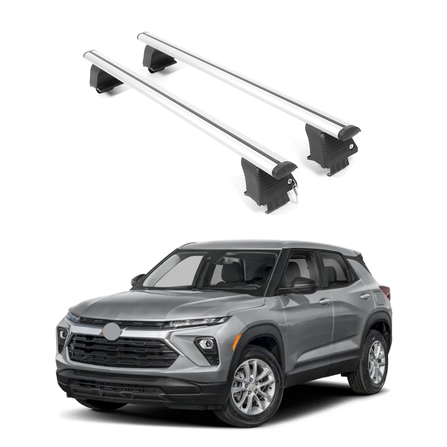 ERKUL Roof Rack Crossbar Fit Chevy Trail Blazer 2021-2026 Naked Roof Aluminum Silver