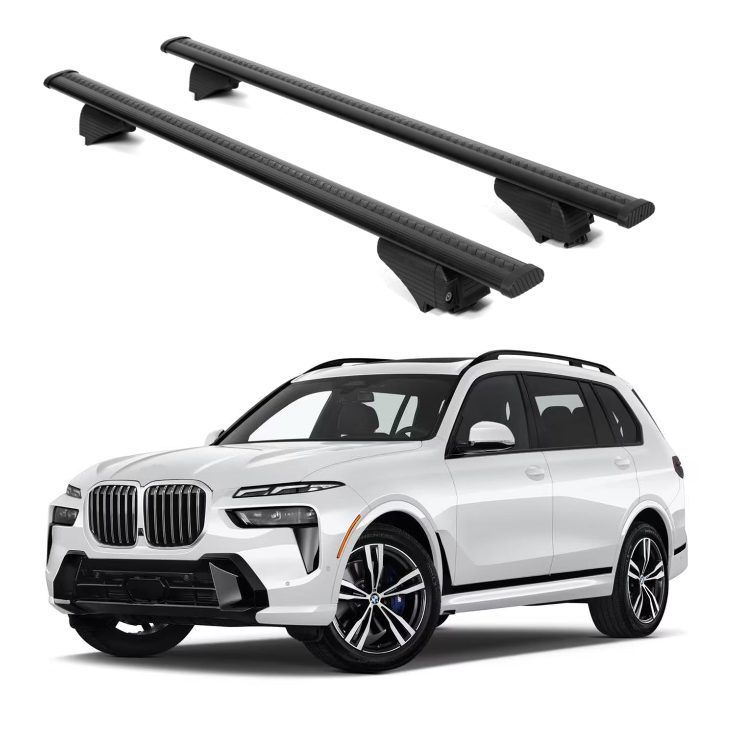ERKUL Roof Rack Cross Bars for BMW X7 (G07) 2019-2026 for Raised Rails - Black