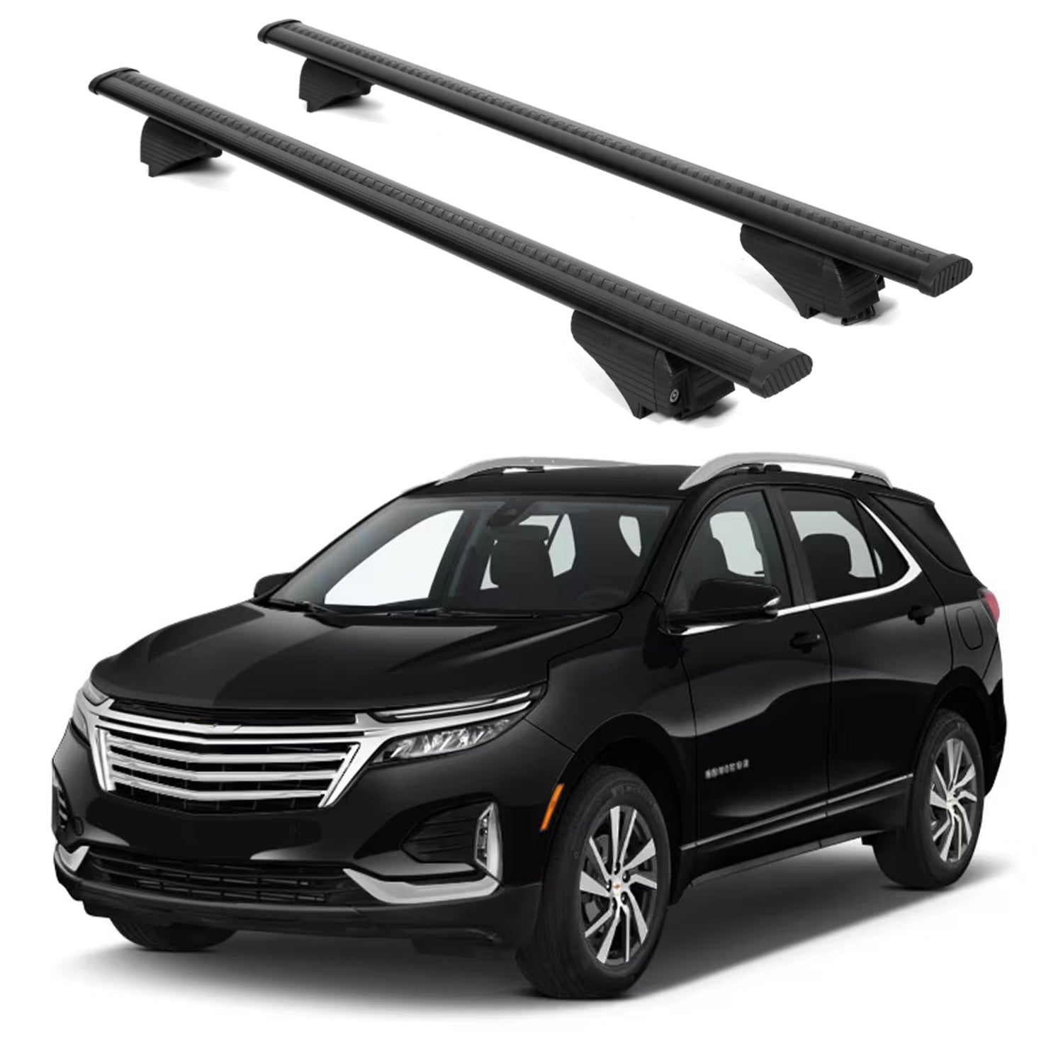ERKUL Roof Rack Cross Bars for Chevy Equinox 2018-2024 for Raised Rails - Black