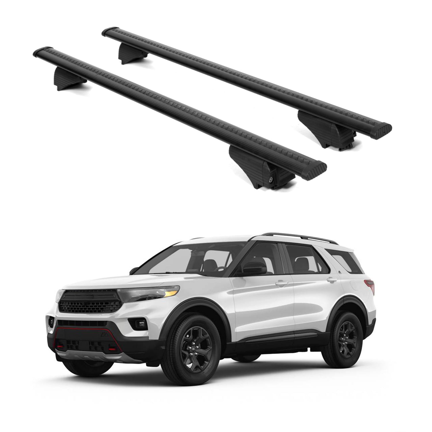 ERKUL Roof Rack Cross Bars for Ford Explorer 2020-2026 for Raised Rails - Black
