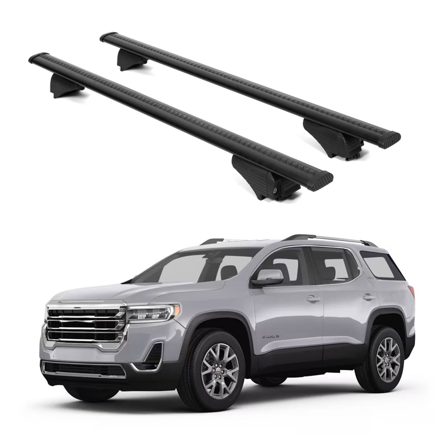 ERKUL Roof Rack Cross Bars for GMC Acadia 2017-2023 for Raised Rails - Black