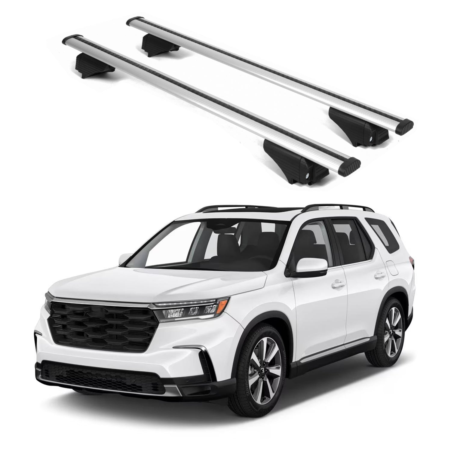 ERKUL Roof Rack Cross Bars for Honda Pilot 2023-2026 for Raised Rails - Silver