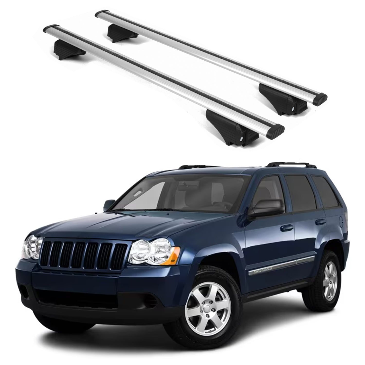 ERKUL Roof Rack Cross Bars for Jeep Grand Cherokee 2005-2010 - Silver
